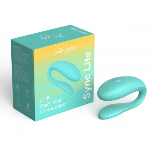 We-Vibe SYNC Lite Aqua + Лубрикант 50 мл - Вибратор для клитора и точки G, 7,5х3 см (бирюзовый) - sex-shop.ua